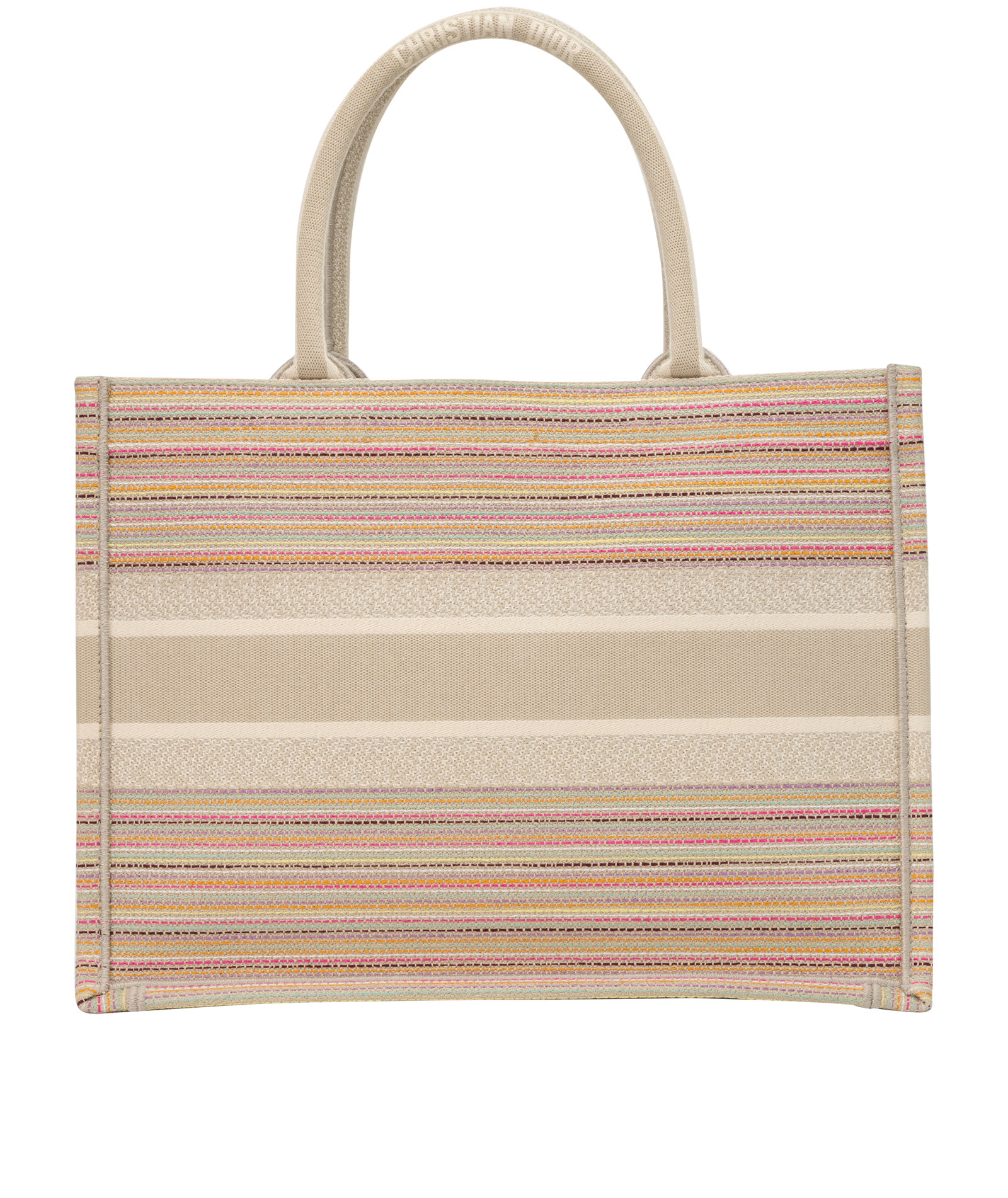 Medium Multi Stripe Book Tote, &pound;950, Handbags, Beige, Canvas, Back view